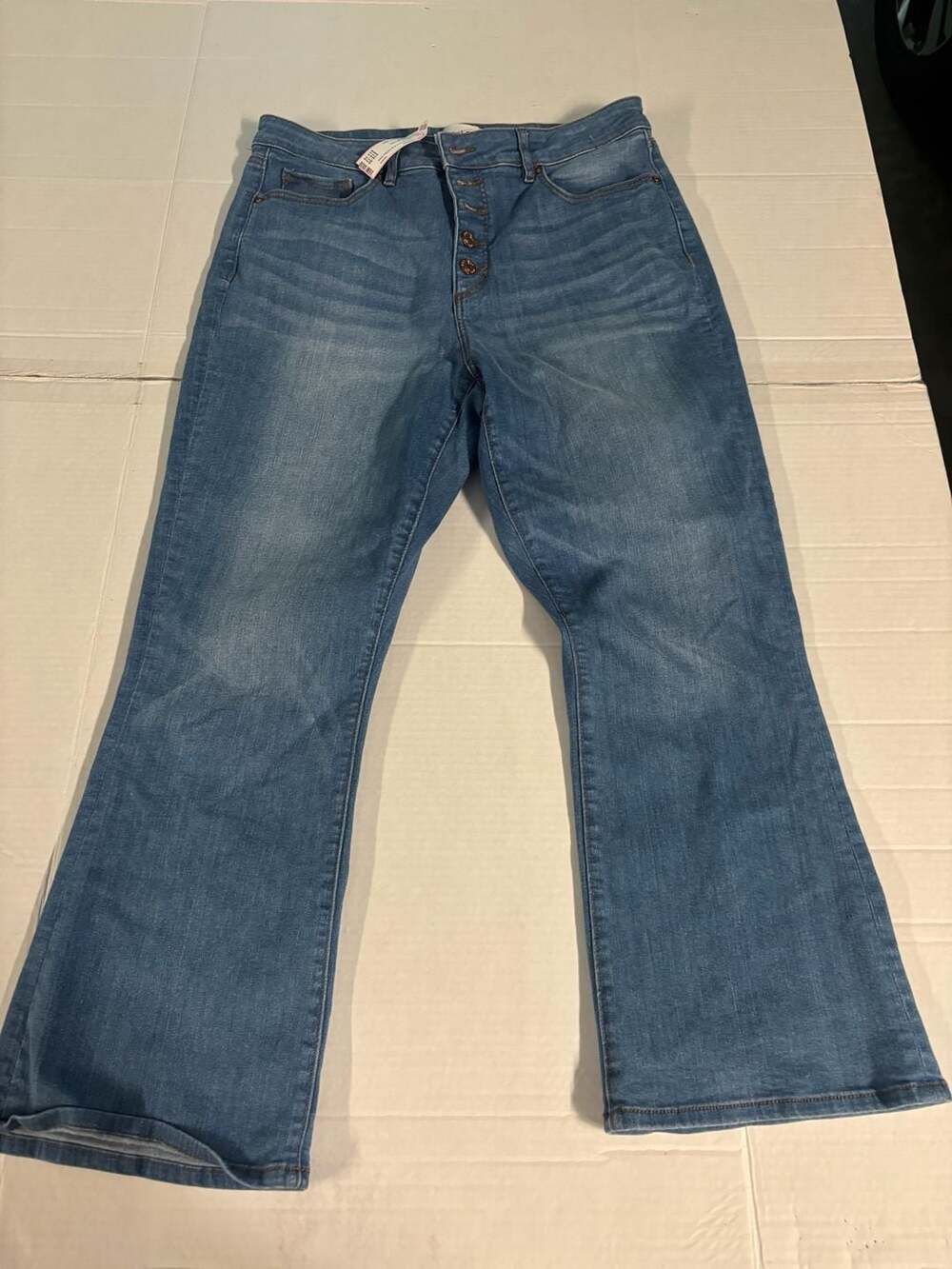LOFT Women's Blue Denim High Rise Button Fly Jeans Size 30 (10)